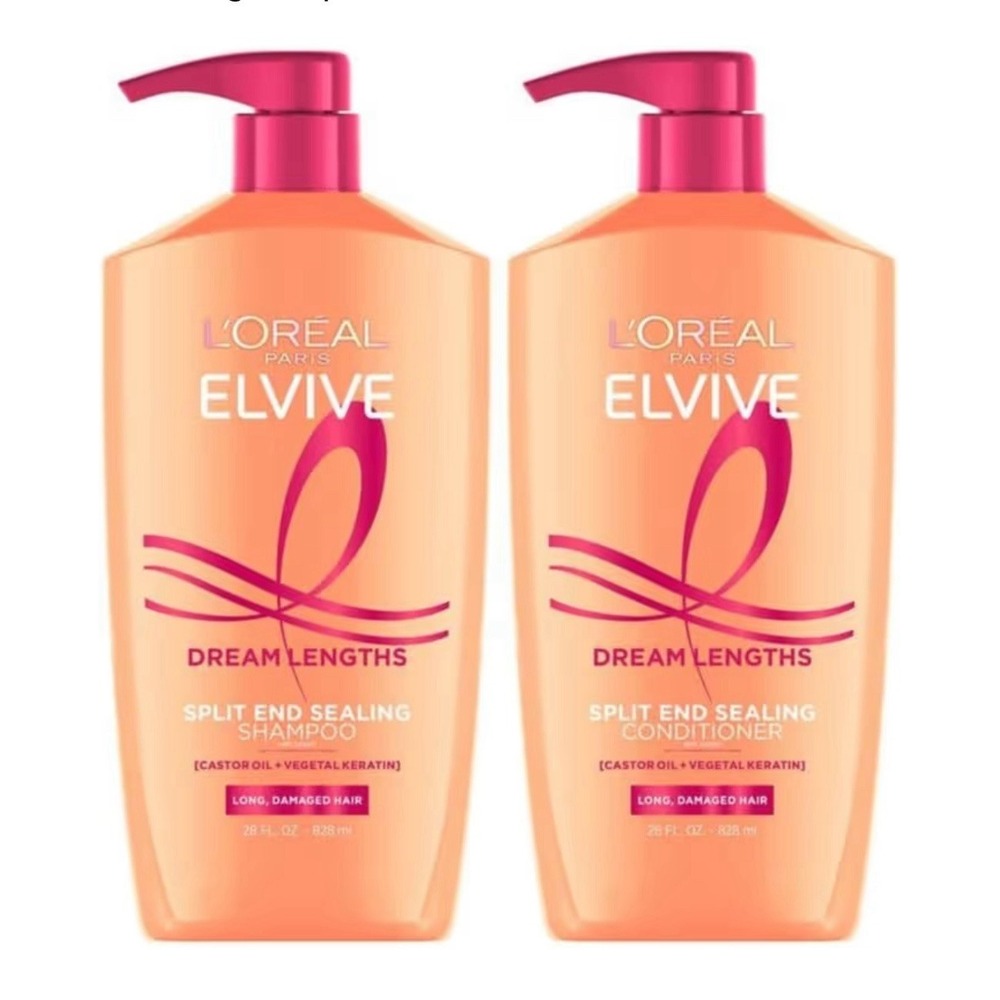 L'Oreal Paris Elvive Dream Lengths Shampoo and Conditioner Kit, Paraben Free,...